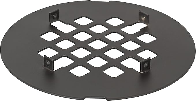 4 ¼” Oil Rubbed Bronze Snap-in Shower Drain Cover - Solid Brass Construction - 4.25" OD Shower Drain Strainer - Easy Install - Premium Round Shower Drain Cover - Bronze Replacement Grate