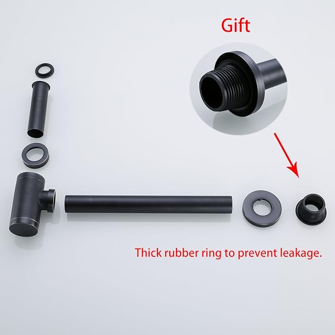 RANDOM Brass Contemporary Round Bottle P Trap 1 1/4,Basin Sink Waste Drain P Trap Kit (Oil Rubbed Bronze)