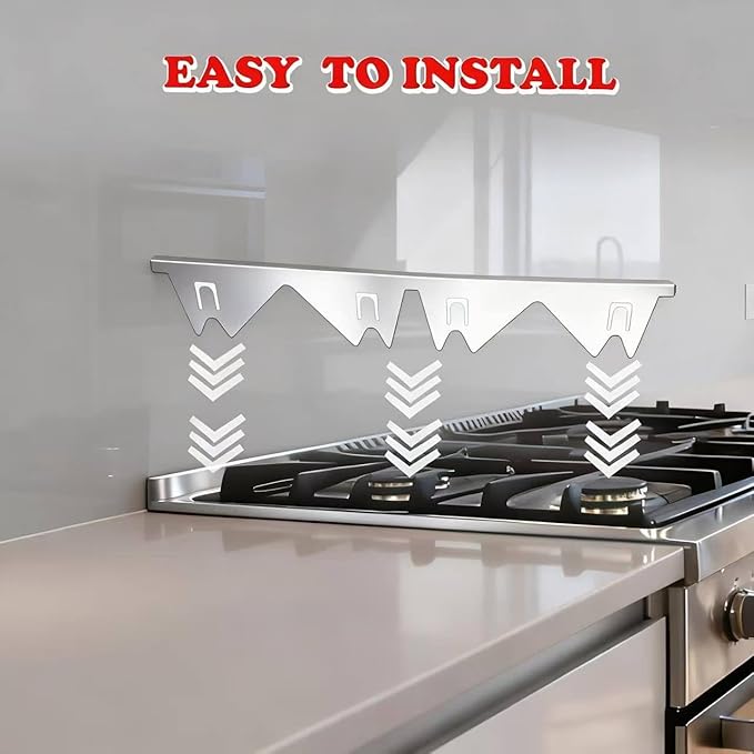 2Pcs Stainless Steel Stove Gap Covers,Adjustable Stove Gap Filler Easy Retractable Length 13.8" to 27.5", Seal Cover for Between Stove and Countertop Stove Gap Guards Range Trim Kit (SILVER)