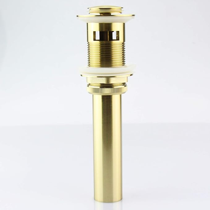 Bathroom Lavatory Vanity Vessel Sink Pop Up Drain Stopper with Overflow, Gold