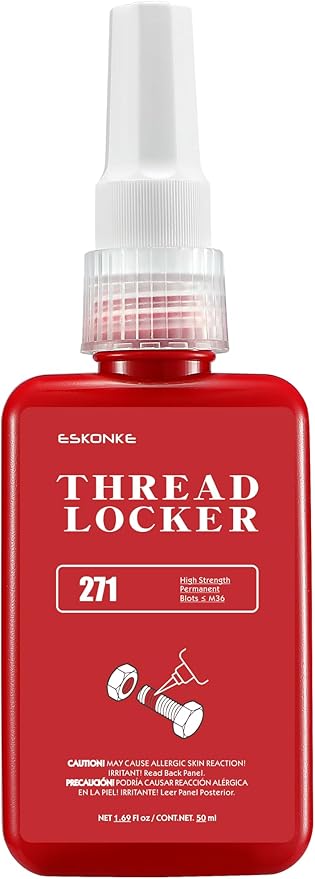 2 Pack Thread Locker - Blue 243 (Medium) & Red 271 (High) - Metal Screw Locking Sealant for Bolts/Nuts/Fasteners - Prevents Loosening/Corrosion