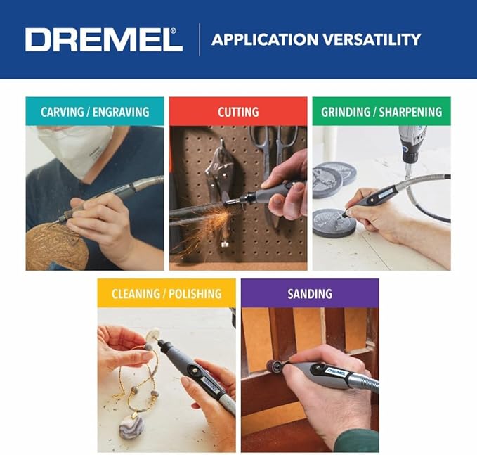 Dremel Flex Shaft Rotary Tool Attachment with Comfort Grip and 36” Long Cable - Engraver, Polisher, and Mini Sander- Ideal for Detail Metal Engraving, Wood Carving, and Jewelry Polishing, 225-02