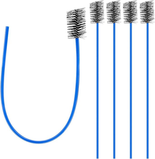 16-Inch Flexible AC Drain Line Cleaning Brush, 5-Pack, for Condensate P-Trap and HVAC Systems, Blue