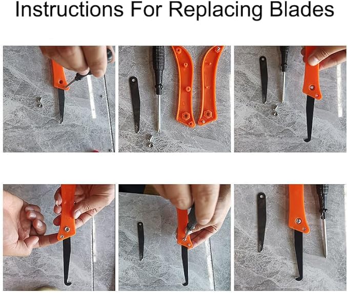 10 Pack Grout Remover Blade Replacement Knife Hook for Grout Removal Tool Cleaner Scraping Rake Tile Seam Cleaning Grout Lines Joints Hand Saw Caulking Application