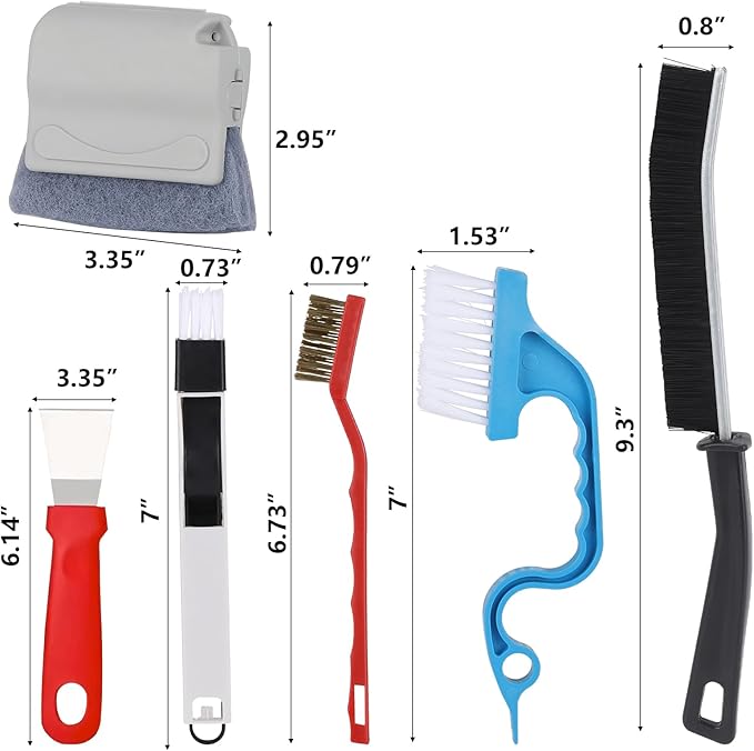 17Pcs Window Track Cleaner, Window Groove Cleaning Brush Tools Set