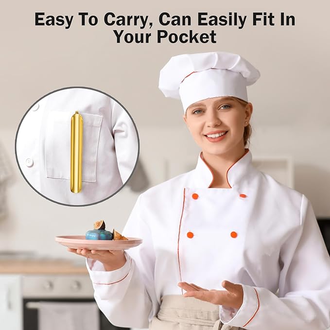 Table Crumb Sweepers, Crumbers for Servers, Bread Crumber Cleaner Stainless Steel Table Crumbers for Tablecloth in Restaurants and Homes, Servers, Waiters, Waitresses Tool Accessories (5 PACK, Gold)