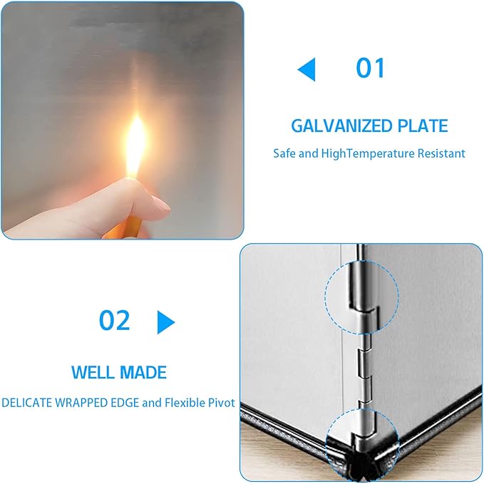 4 Sided Splatter Guard for Frying Stove Top Stainless Steel Splatter Screens for Fine Mesh Oil Splash Guard Anti Splatter Shield Guard