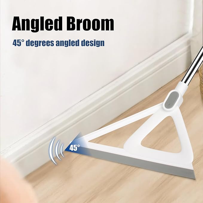 Multifunction Silicone Broom，Squeegee Broom Sweeping Water and Pet Hair，Rubber Magic Broom Sweeper for Floor Bathroom Kitchen Shower，Rugs，Glass Windows（White）