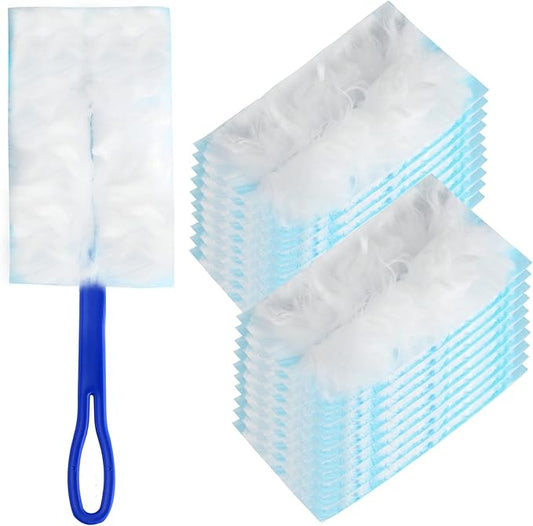 20 Pcs for Swiffer Duster Refills for Swiffer Dusters, Heavy Duty Duster for Duster Kit with Handle, Microfiber Refills for Cleaning Blinds Furniture Car Ceiling Fan Cleaner