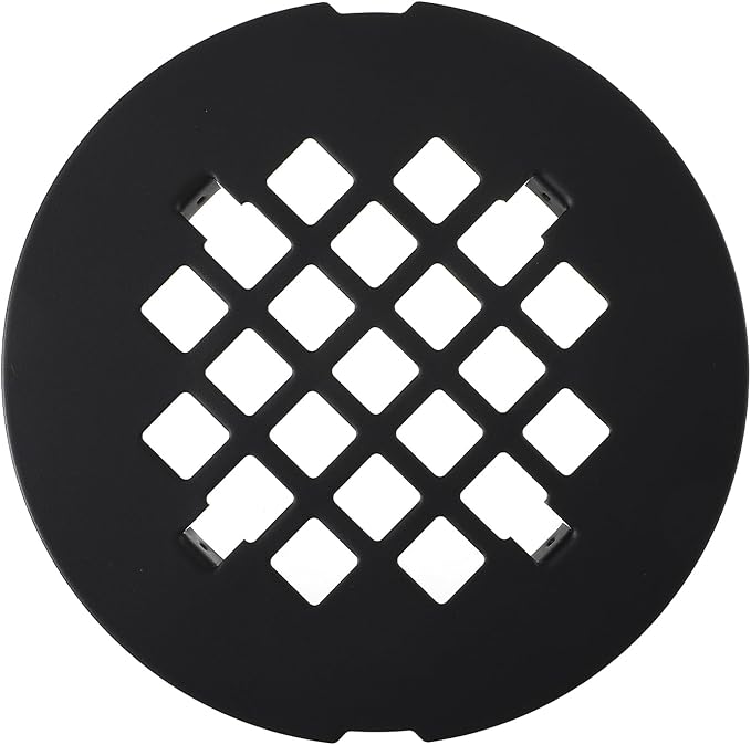 1 Pc Black Snap-in Shower Drain Cover, 4-1/4” Od Snap-in Shower Drains Cover Replacement, Stainless Steel Drain Stopper Bathroom Sink Easy to Install