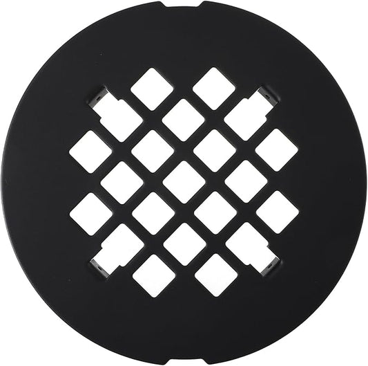 1 Pc Black Snap-in Shower Drain Cover, 4-1/4” Od Snap-in Shower Drains Cover Replacement, Stainless Steel Drain Stopper Bathroom Sink Easy to Install