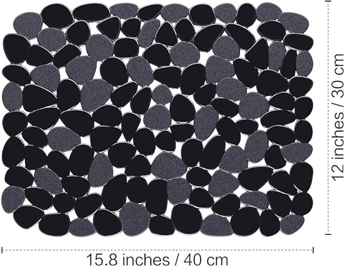 Yolife Pebble Kitchen Sink Mats, PVC Sink Protectors Mat for Bottom of stainless steel, Dish Drying Mats for Kitchen Counter (Black,2 Pack)