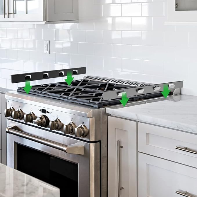 2 Pcs 316 Stove Gap Covers Stainless Steel Stove Gap Filler Range Trim Kit Between Oven and Countertop Dishwasher Dryer Heat Resistant and Easy to Clean (23'4 Mirror black)