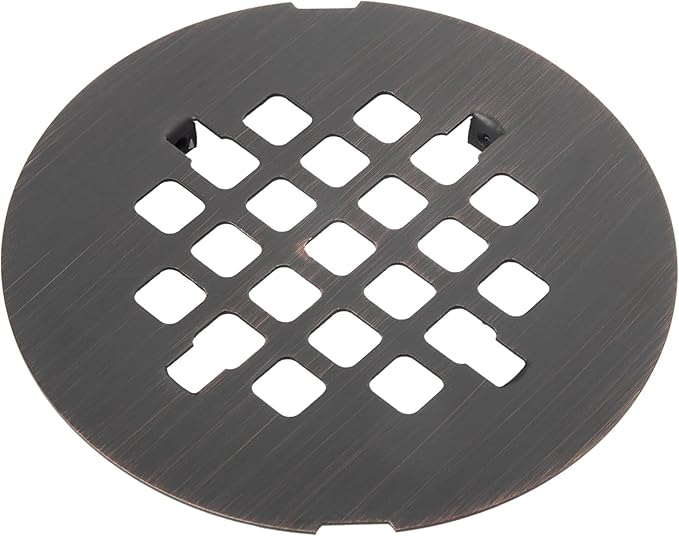 Oil Rubbed Bronze Snap-in Shower Drain Cover Replacement, Welsan Stainless Steel 4-1/4" OD Round Shower Strainer Grid Easy to Install
