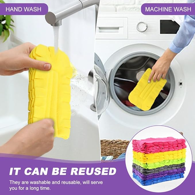 14 Pcs Duster Refill Fleece Refills for Swiffer, Dry/Wet Dual Use Clean Heads Reusable Fleece Duster Pads Refills for Ceiling Fan, Hardwoods Window Kitchen Floor