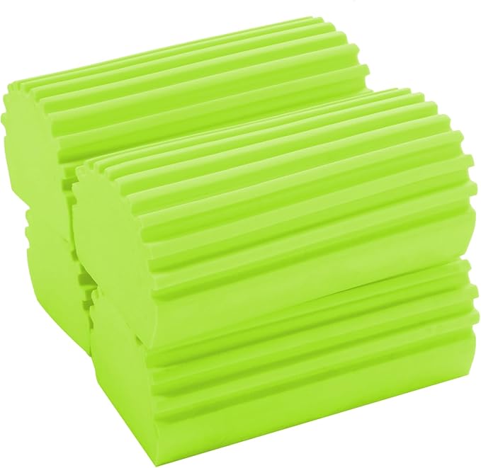 4-Pack Damp Cleaning Sponge Brush Set - Suitable for Kitchen and Car Window Cleaning,Mirrors, Window Track Grooves - Multi-Functional Cleaning Products That are Efficient Cleaning Tools(Green)