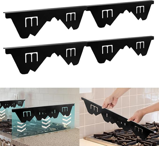 Stainless Steel Cooktop Gap Covers (2-Pack) - Adjustable Length 14.9 inches to 29.5 inches, Heat-Resistant Kitchen Gap Filler for Countertops