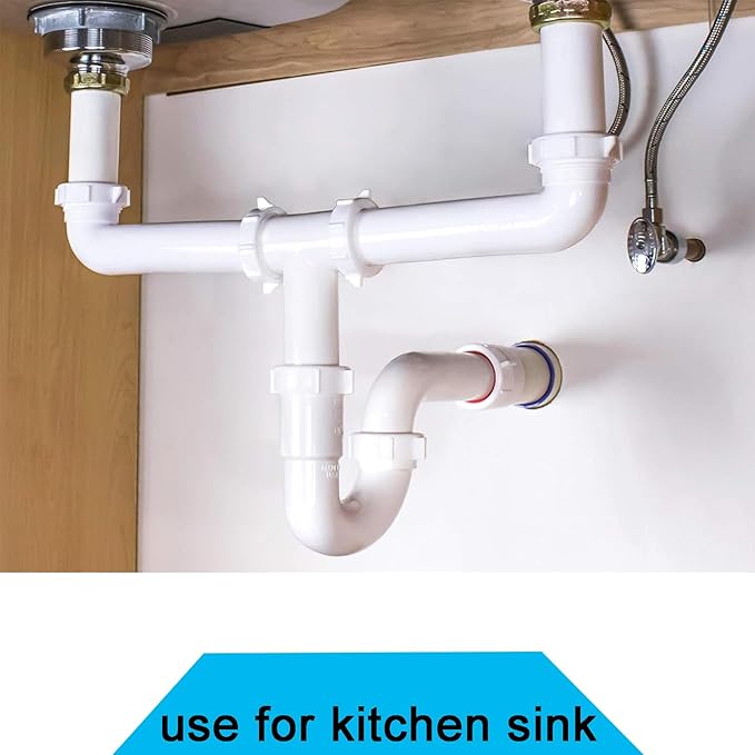(2 Pack) Yariwiz Black 1-1/2 inch P Trap for Bathroom Kitchen Sink Drain Replacement Tubular Plumbing Pipe Assembly KSD-001B(2 PACK)