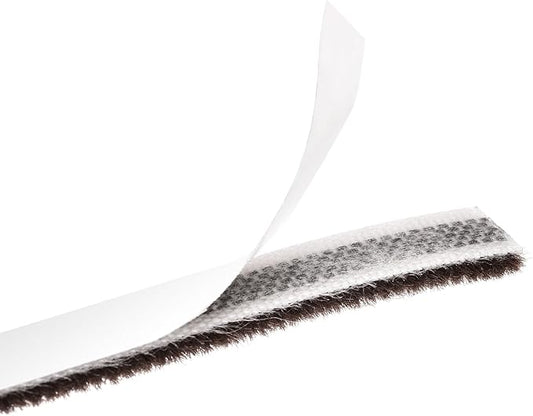 uxcell Weather Stripping Brush, 20ft L x 0.35" W x 0.2" H Self-Adhesive Seal Weatherstrip Sweep Brush Brown for Door Window