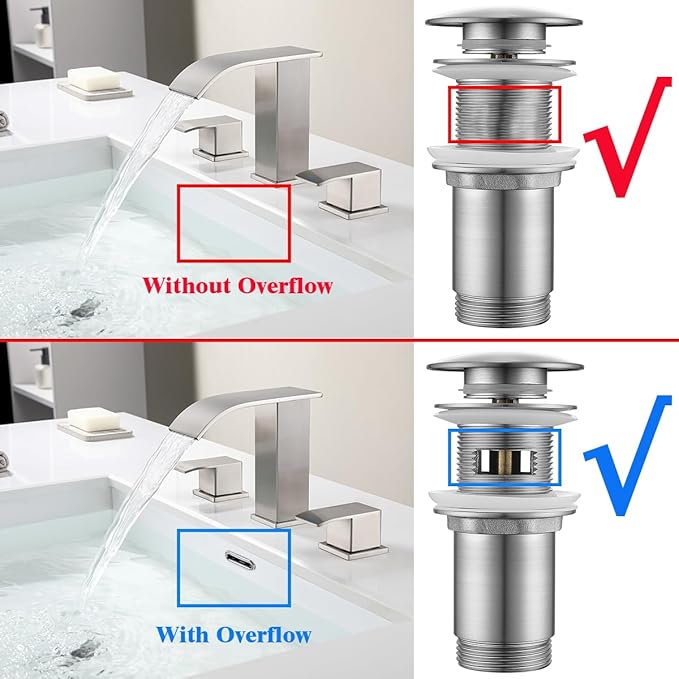 RANDOM Brushed Nickel Brass Bottle P Trap Kit Contemporary Round Bottle P-Trap 1 1/4 with Pop Up Drain with Overflow.83888BN-S6