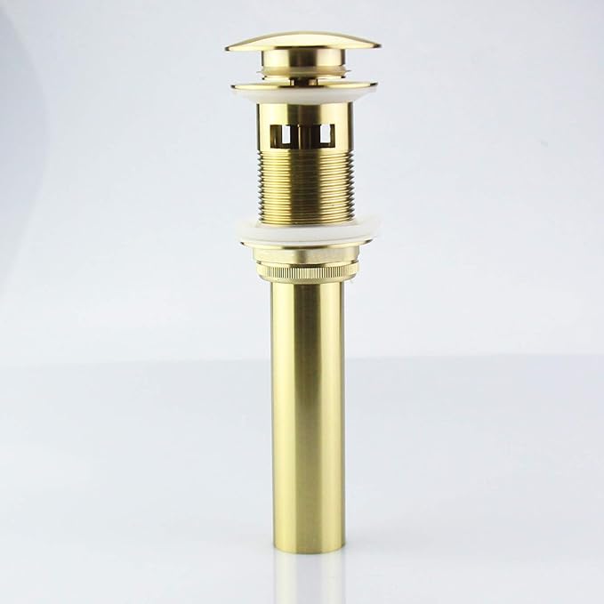 Vanity Pop Up Drain Stopper with Overflow, Gold Bathroom Faucet Lavatory Vessel Sink Drain