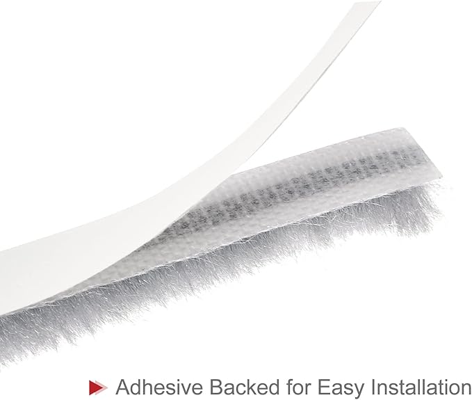 uxcell Weather Stripping Brush, 26ft L x 0.3" W x 0.3" H Self-Adhesive Seal Weatherstrip Sweep Brush Gray for Door Window