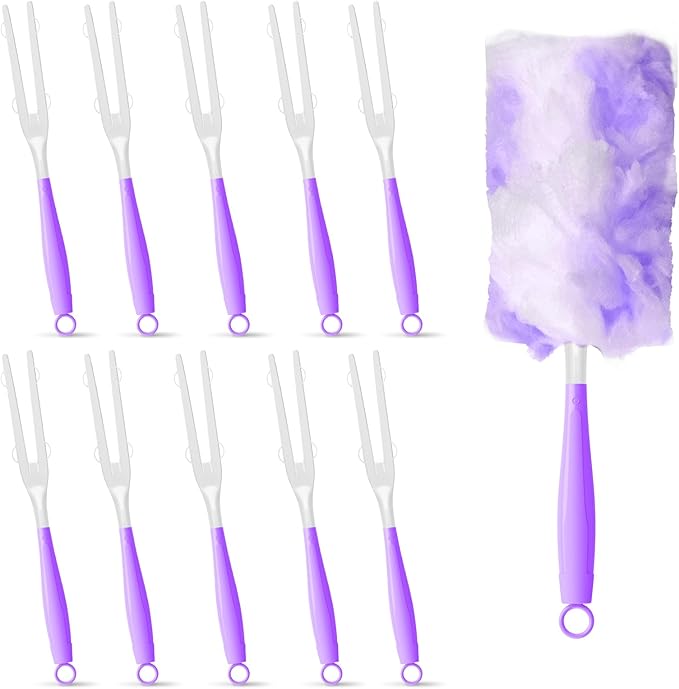 10PCS Duster Refills Folding Handles Set Compatible with Swiffer Dusters,Disposable Static Dust Removal Brush Handle for Dusting Electronics,Furniture,Blinds,Ceiling Fans (10, Purple)