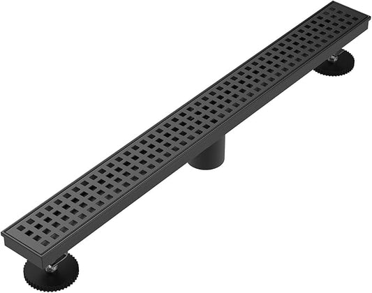 24 Inch Linear Shower Drain Matte Black 304 Stainless Steel
