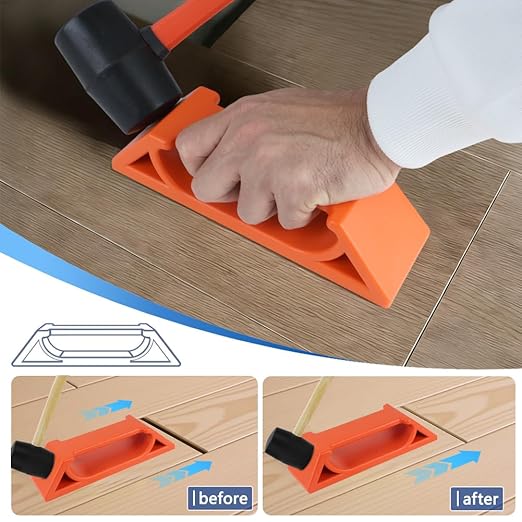 Floor Gap Fixer Tool for Laminate, Vinyl & Hardwood – Heavy-Duty Nylon Plank Puller with Washable Adhesive Pad, Reusable Floor Repair Tool for Closing Gaps (Only Plank Grabber, No Hammer)