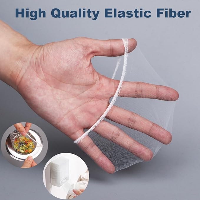 250 PCS Kitchen Disposable Mesh Sink Strainer Bag and PP Extraction Box Fits All Size Sink Strainer Elastic Anti-clogging Sink Drain Strainer Collecting Kitchen Food Waste Garbage