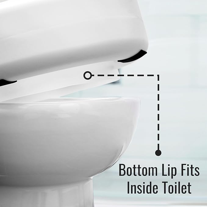HealthSmart Enhanced Comfort 5" Raised (Round) Toilet Seat Risers for Seniors 5 Slip Resistant Pads FSA/HSA Eligible Padded Toilet Seat Elevation 15.7 x 15.2 x 6.1