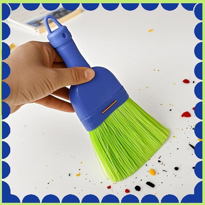 Hand Whisk Broom Handheld Poly Fiber Outdoor Car Broom with Hang Hole for Cleaning Indoor Porches Floors Decks Driveways Dirt Dust （1 Pack）