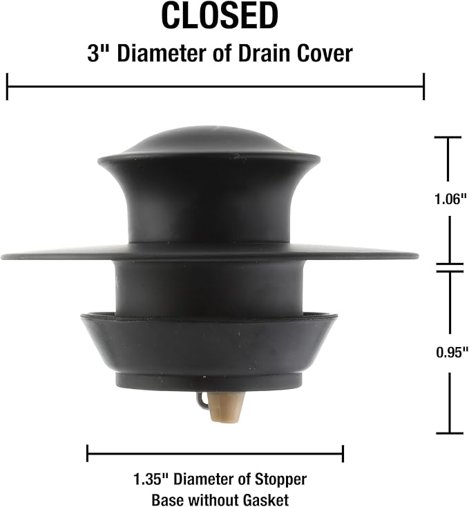 Danco EZ Drain Cover in Matte Black (12355)