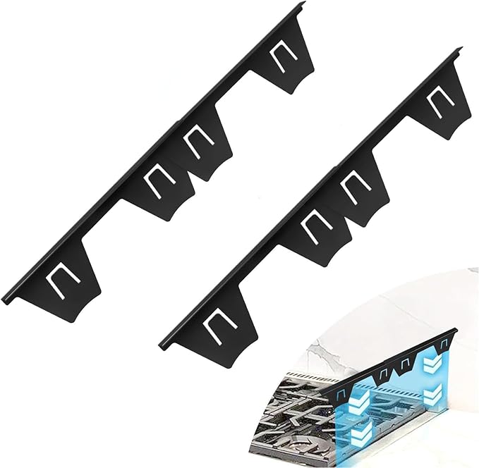 Esmorah Stainless Steel Stove Gap Covers, Oven Gap Filler Perfect for Kitchen Stove and Counter Side Guard, Heat Resistant with Easy Clean, Retractable Length 13.8" to 27.5" Black (2 Pack)