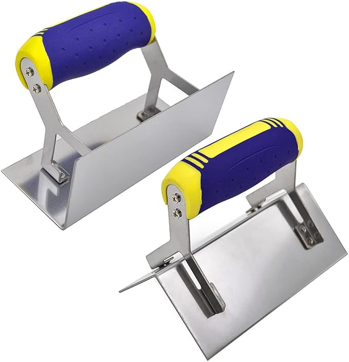 Concrete Tools Set Stainless Steel Corner Trowel 2 PC (Inside & Outside) Drywall Corner Knife Set Plastering Bricklaying Finishing Kit