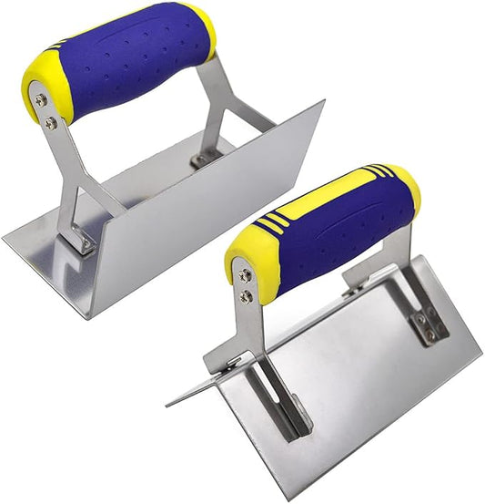 Concrete Tools Set Stainless Steel Corner Trowel 2 PC (Inside & Outside) Drywall Corner Knife Set Plastering Bricklaying Finishing Kit