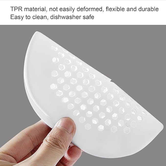 2 Pieces Shower Drain Hair Catcher Bathtub Stopper Home Drain Protectors Drain Cover with Sucker Water Trap Sink Cover for Bathroom Bathtub and Kitchen (White,White)