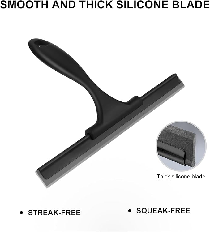 SetSail Squeegee for Shower Glass Door & Small Squeegee for Shower Glass Door Mini Silicone Squeegee for Window, Door, Bathroom, Mirror, Car Window