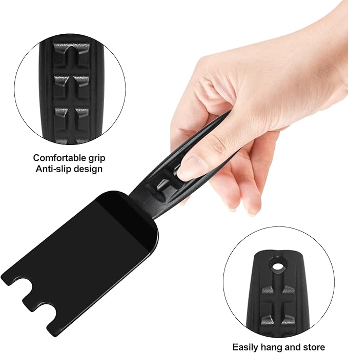 XYK 2 Pack Grill Spatula Scraper for George Foreman Indoor Grills and Other Indoor Grills with Grooves, Heat Resistant Cleaner Tool, Comfortable Grip