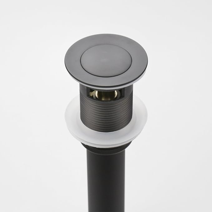 Pop Up Drain Stopper with Overflow, Bathroom Lavatory Vanity Vessel Sink Drain, Black