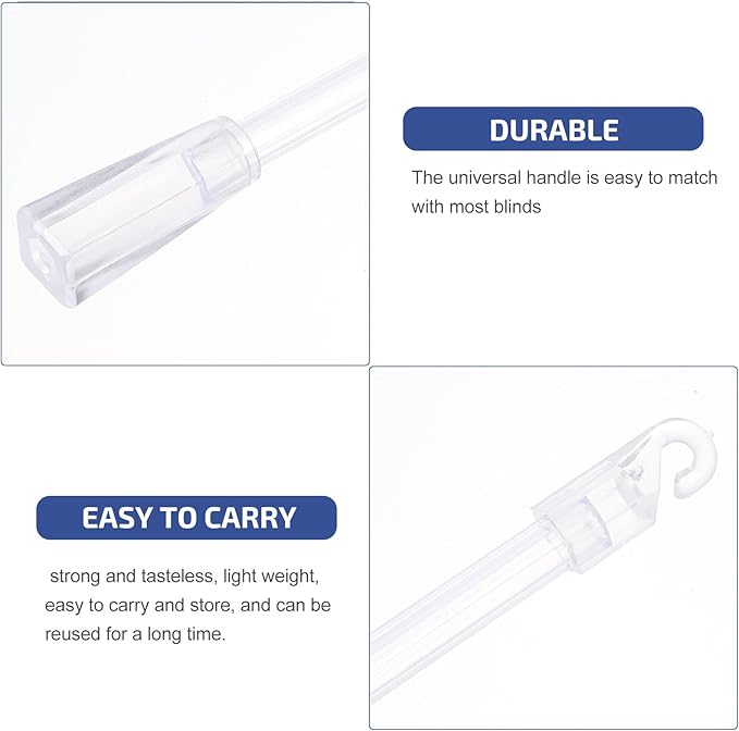 Angoily Blind Wands Replacement Rods with Hook and Grip 17 Inch Vertical Blinds Tilt Rods for Window Curtain Accessories Smooth Plastic Tilt Stick for Home and Office