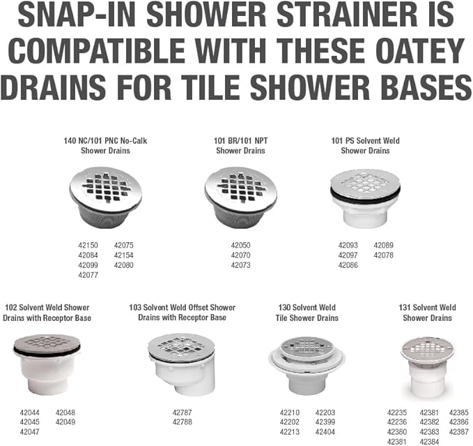 Oatey 4-1/4 in. Carded White Plastic Snap-Tite Strainer