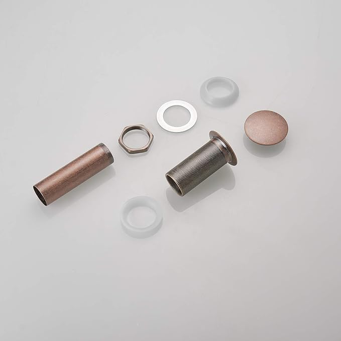 BWE 1 5/8" Bathroom Faucet Vessel Sink Drain Fits Bathroom Standard Sink Hole 1-1/2" to 1-3/4" Vanity Pop up Drain Assembly Stopper Without Overflow Copper