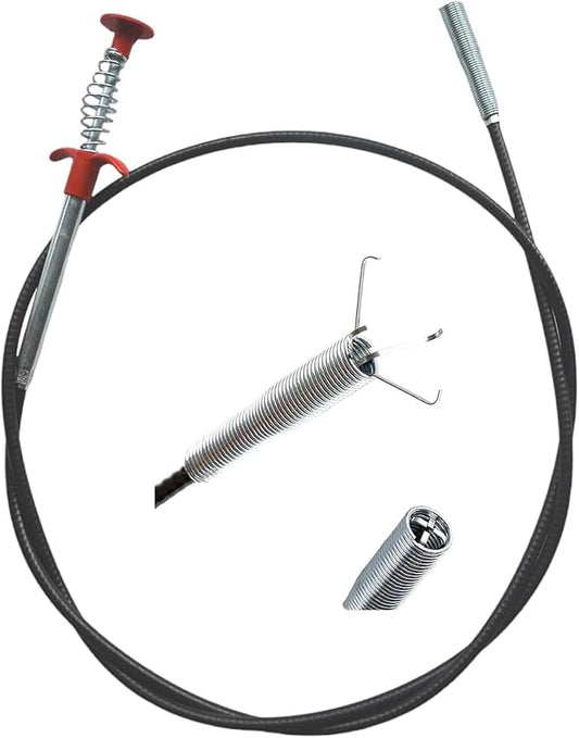 (76 inch) Drain Snake, Drain Clog Remover - Gutter Cleaning Tools Cleaner for Toilet Sewer Shower Kitchen Bathroom Tub Tool, Flexible Grabber Claw Pick Up Reacher