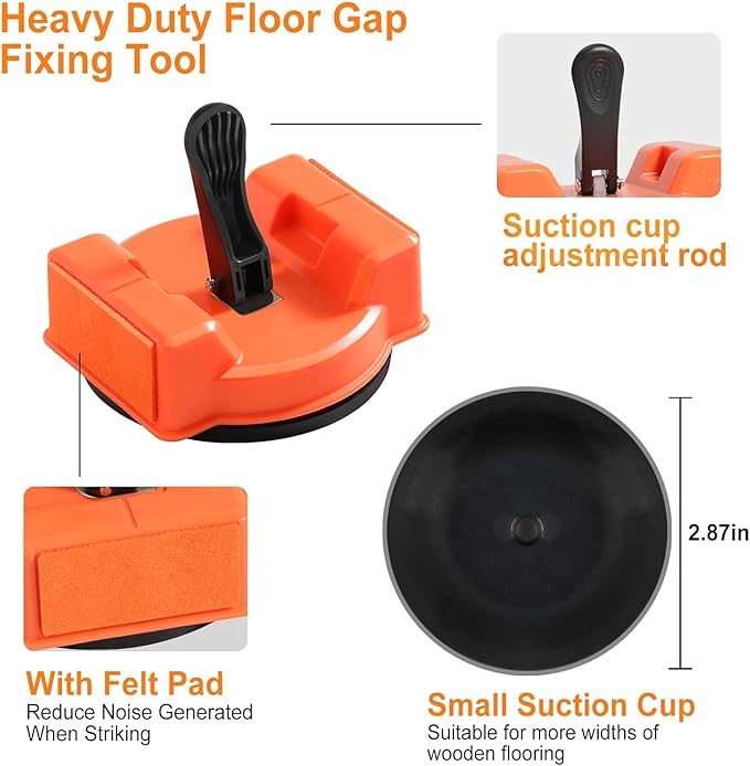 Floor Gap Fixer Tool, Large 4.6IN Laminate Flooring Tools, Enhanced Suction Cup & 6 PCS Sticky Pads for Laminate, Wood, Tile, Vinyl Floor Gap Repair Tool - Durable, Compact, & Efficient Flooring Tools