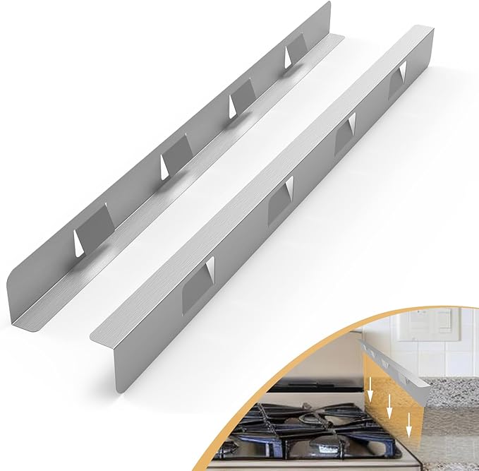 Stove Gap Covers 316 Stainless Steel,Stove Gap Filler,Heat-Resistant Oven Side Gap Filler,Between Stove and Counter Slide In Range Trim Kit for Kitchen,2 Pack (23.2” Silver)