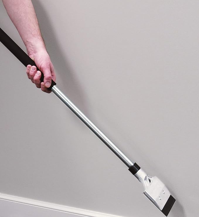 Red Devil 2108 Long Handle Heavy Duty Floor Scraper with 4-Inch Double Edge Steel Blade, Cushioned Grip Handle for Tile, Linoleum, and Carpet Removal, Pack of 4