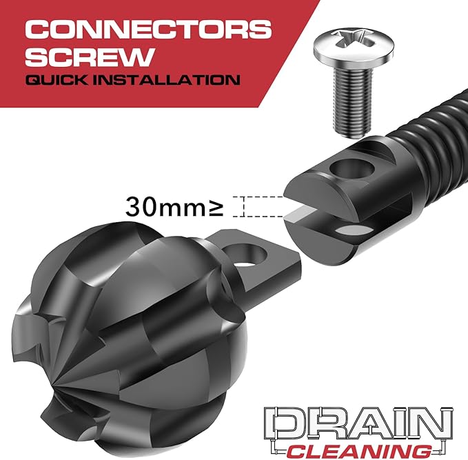 POPULO Drain Snake Attachment–Multi-Functional Cutter 1.2 Inch Diameter,Fits 1.5-3 Inch Pipes–Clears Scale,Tree Roots,and More – Compatible with POPULO and Other Leading Sewer Snake Machines