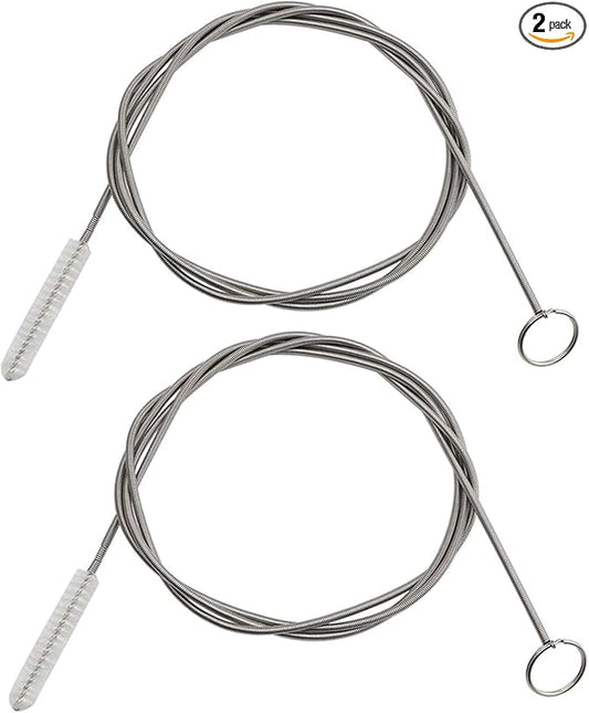 Water Pipe Cleaning Kit, 2PCS 79" Long Pipe Cleaners & Wire Tube Brush, Rust Resistant Tube Cleaning Brush for Drain, Dishwasher, Tank