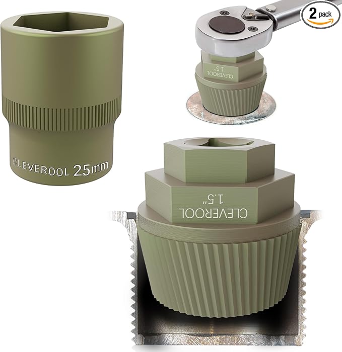 1.5" Tub Drain Extractor with 1inch Socket, Remove The Old, Broken, Stubborn, Rusted Drain Tub Bathtub Stopper, Strong Grab Plumbing Tools with Solid Storage Case